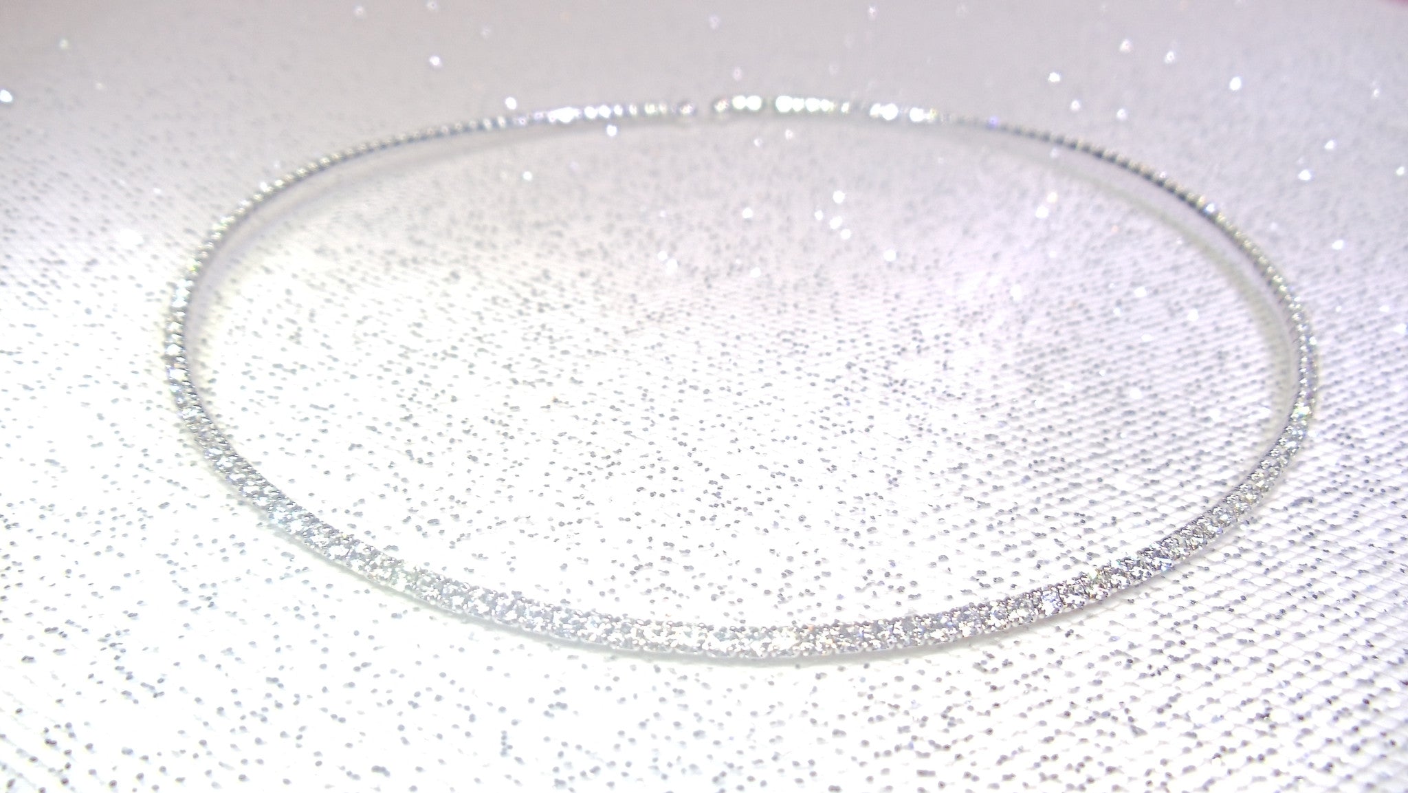 Rave Bangle Single Silver Tone Choker Necklace